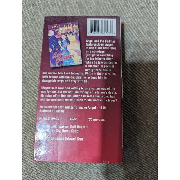 Angel And The Badman VHS Sealed / NEW John Wayne / Gail Russell Western Movie - Picture 2 of 2